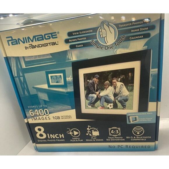 Paniimage 8” Digital Photo Frame Holds 6400 Images New In Box - Picture 1 of 7